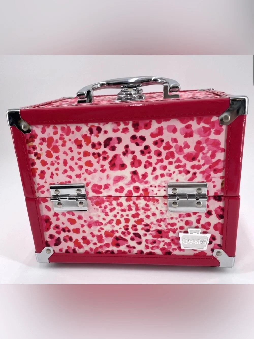RARE! Y2K Caboodles Pink Leopard Print Train Case | Expandable Makeup Organizer